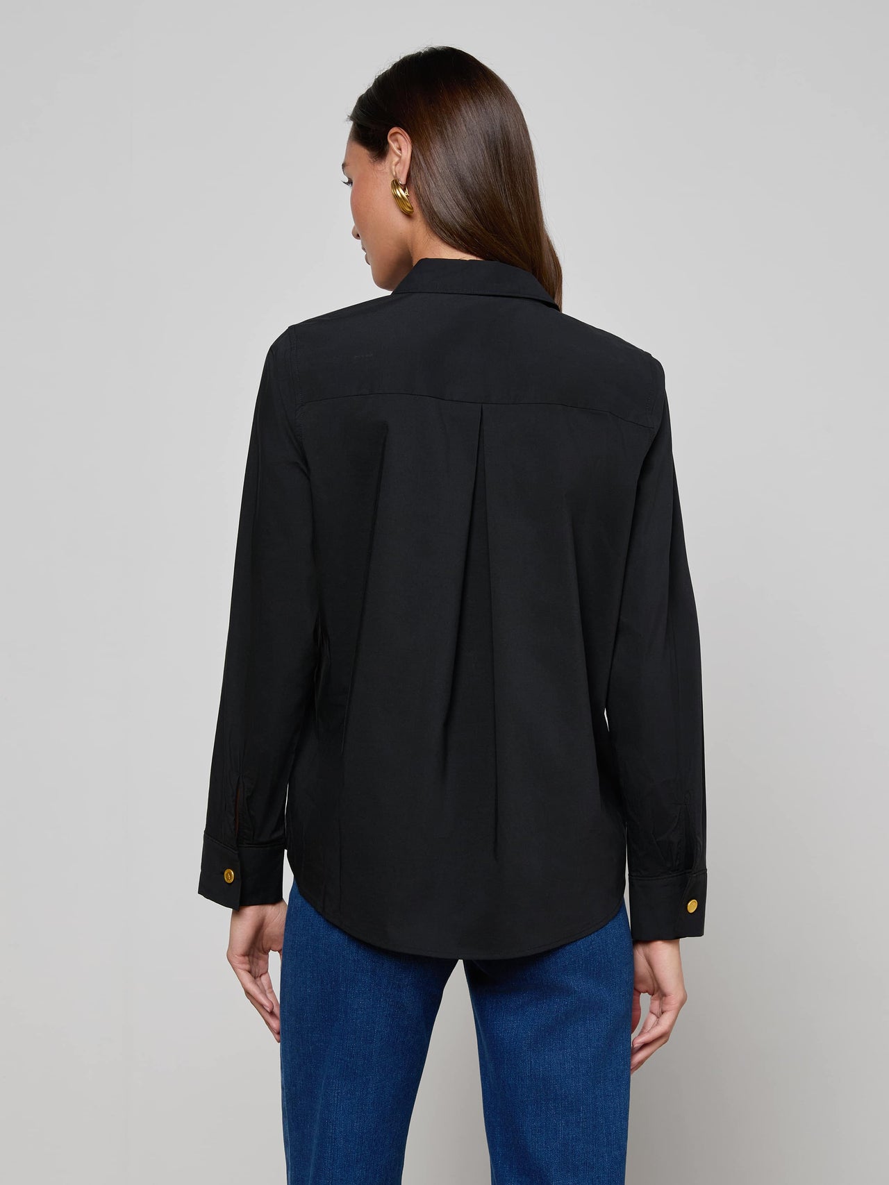 Ellery Button-Down Shirt in Black/Gold