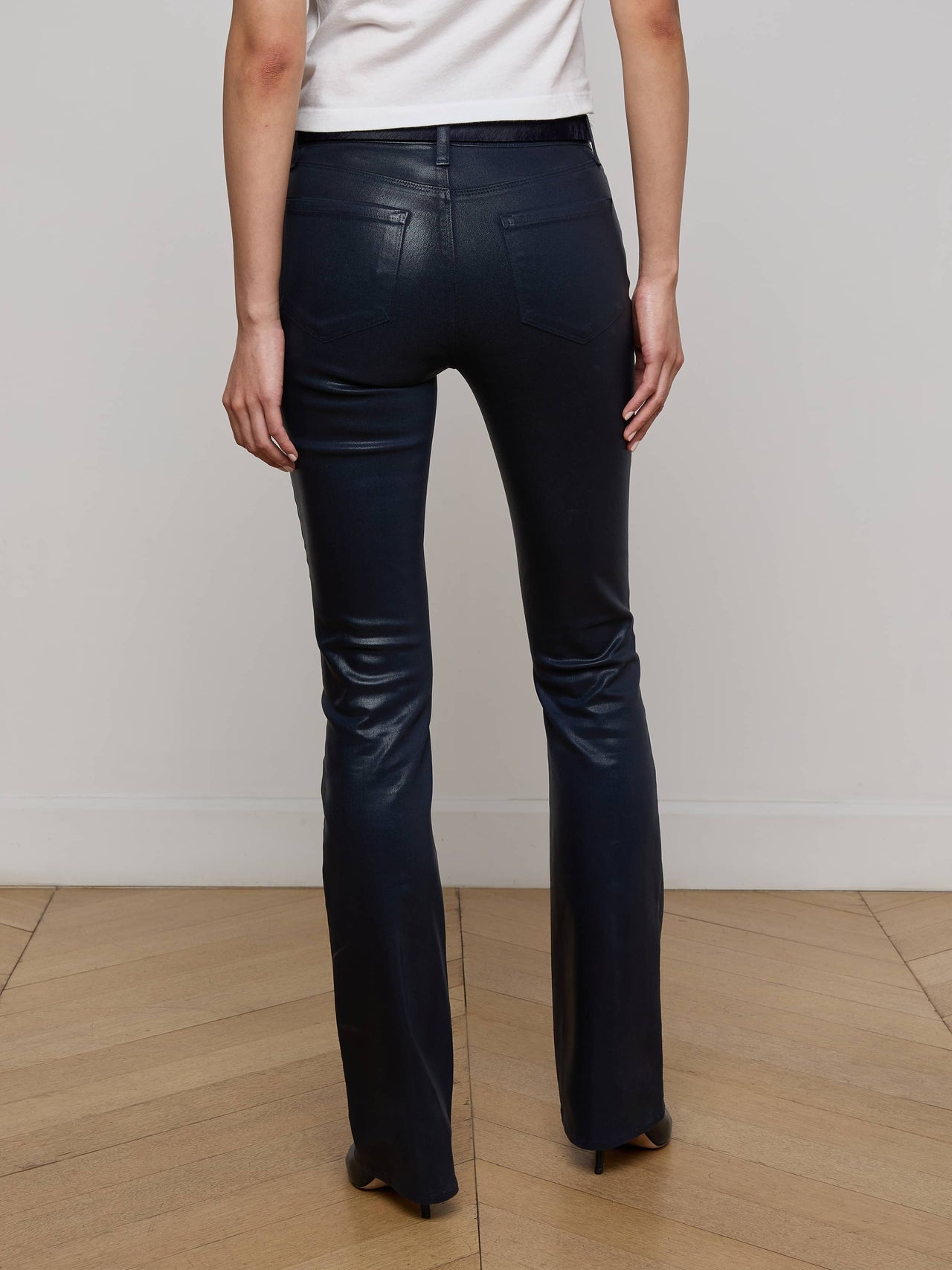 Selma Coated Bootcut Jean in Deep Midnight Coated