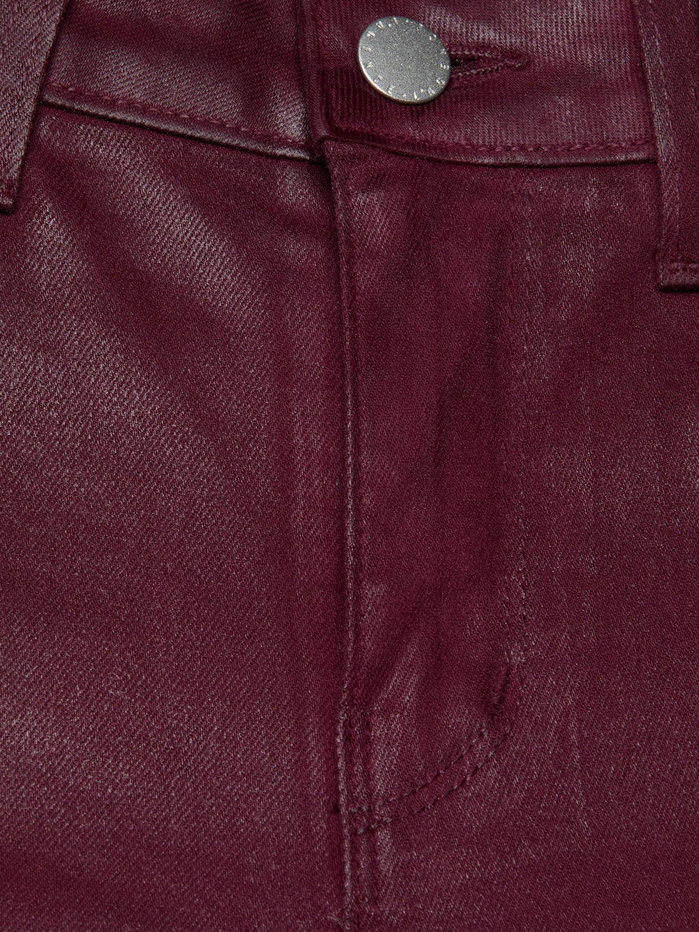 Kendra Coated Cropped Flare Jean in Dark Port Coated