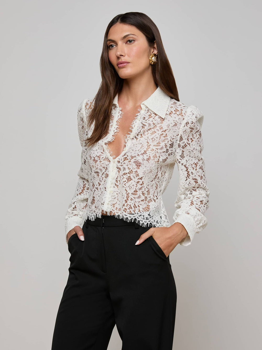 Anita Lace Blouse in Ivory