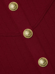 Soleil Knit Dress in Black Cherry/Gold