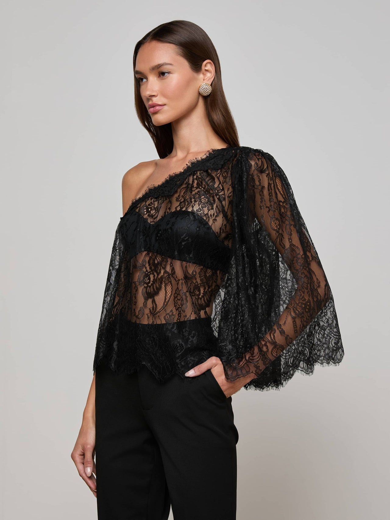 Vianna Lace Top in Black