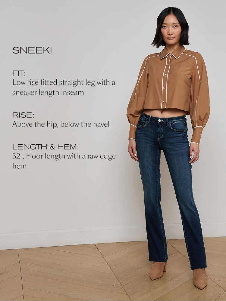 Sneeki Low-Rise Straight-Leg Jean in Columbia