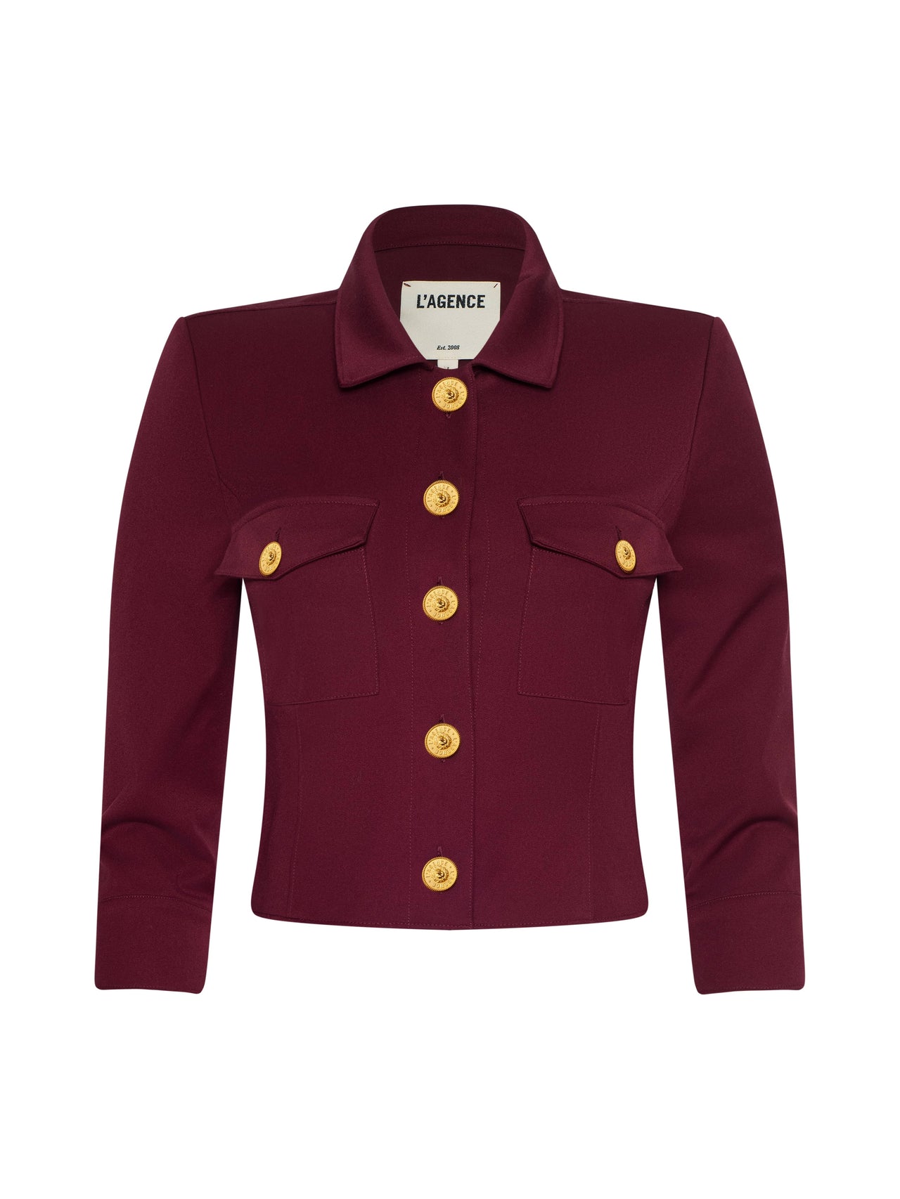 Kumi Cropped Jacket in Black Cherry