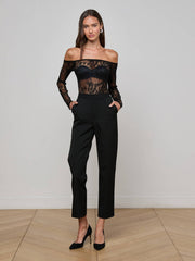 Peonie Lace Bodysuit in Black