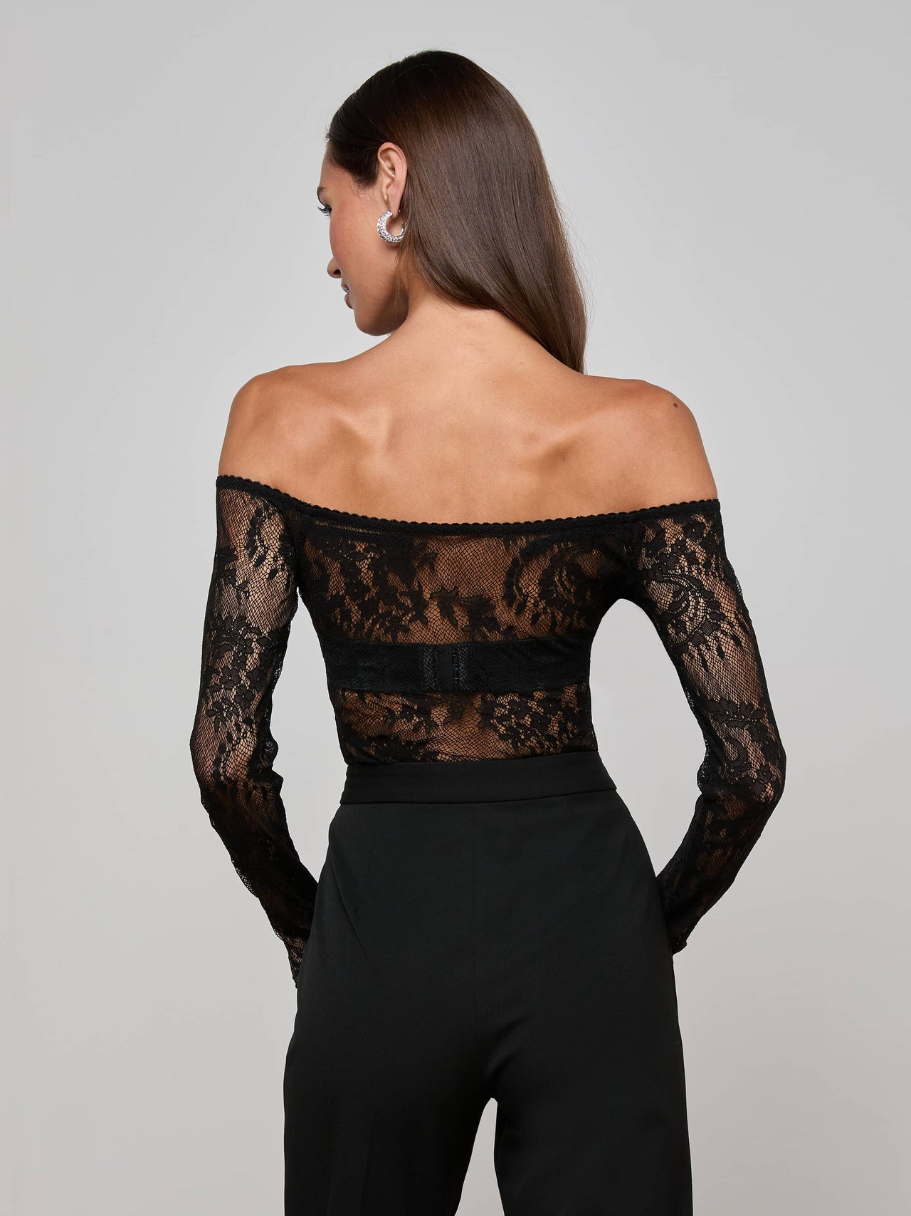 Peonie Lace Bodysuit in Black