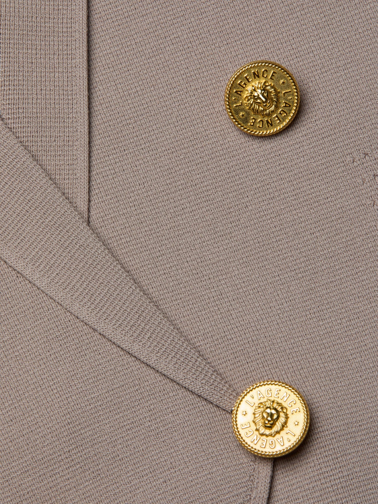Elio Cropped Knit Blazer in Pale Khaki/Gold