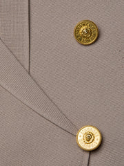 Elio Cropped Knit Blazer in Pale Khaki/Gold