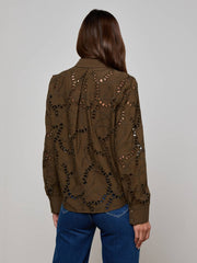 Ellery Eyelet Shirt in Pine