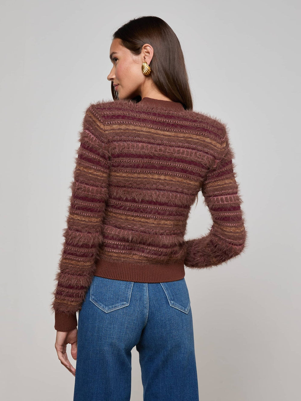 Ariadne Cardigan in Natural/Mauve Multi
