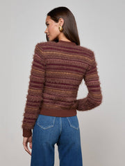 Ariadne Cardigan in Natural/Mauve Multi