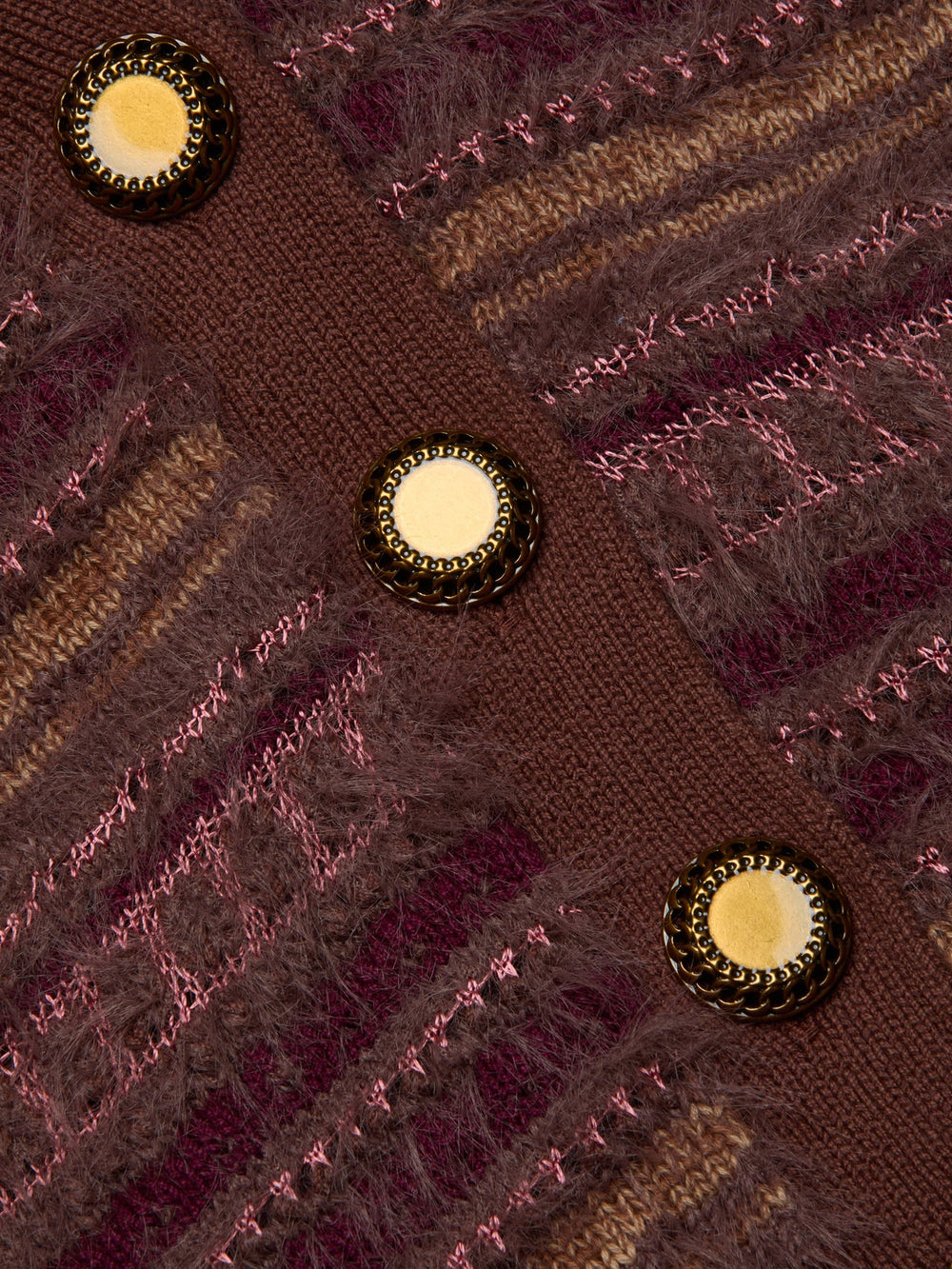 Ariadne Cardigan in Natural/Mauve Multi
