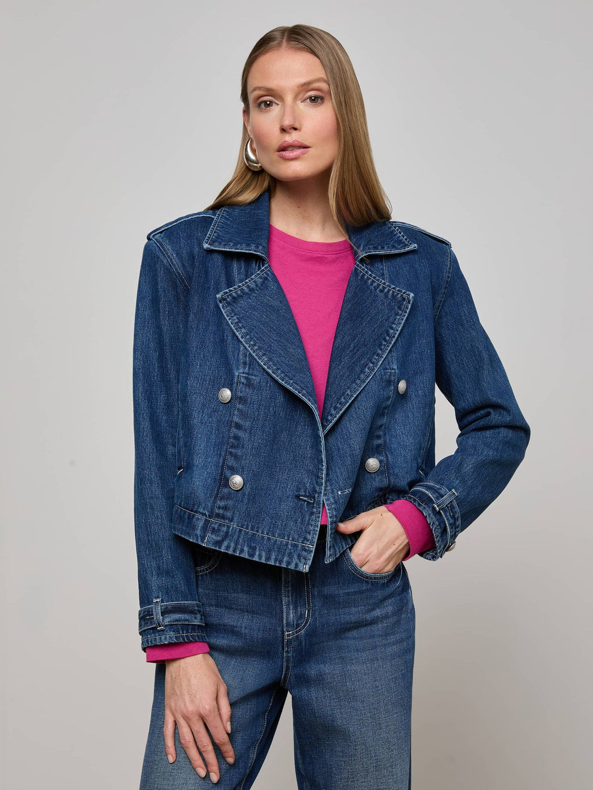 Maddox Jean Trench Coat in Enchanted
