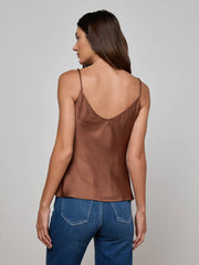 Lexi Satin Camisole in Sepia Brown