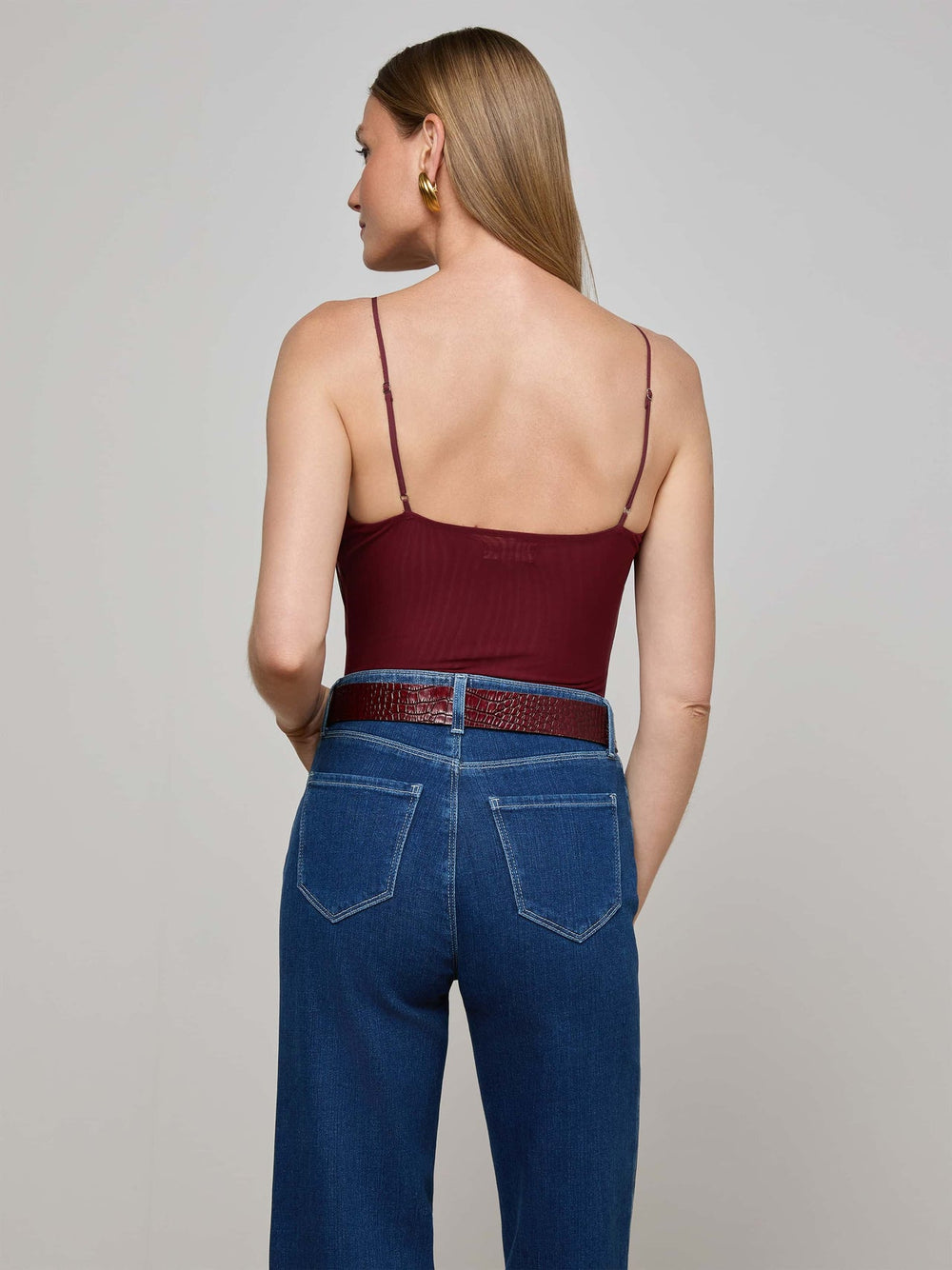 Gelina Mesh Bodysuit in Black Cherry