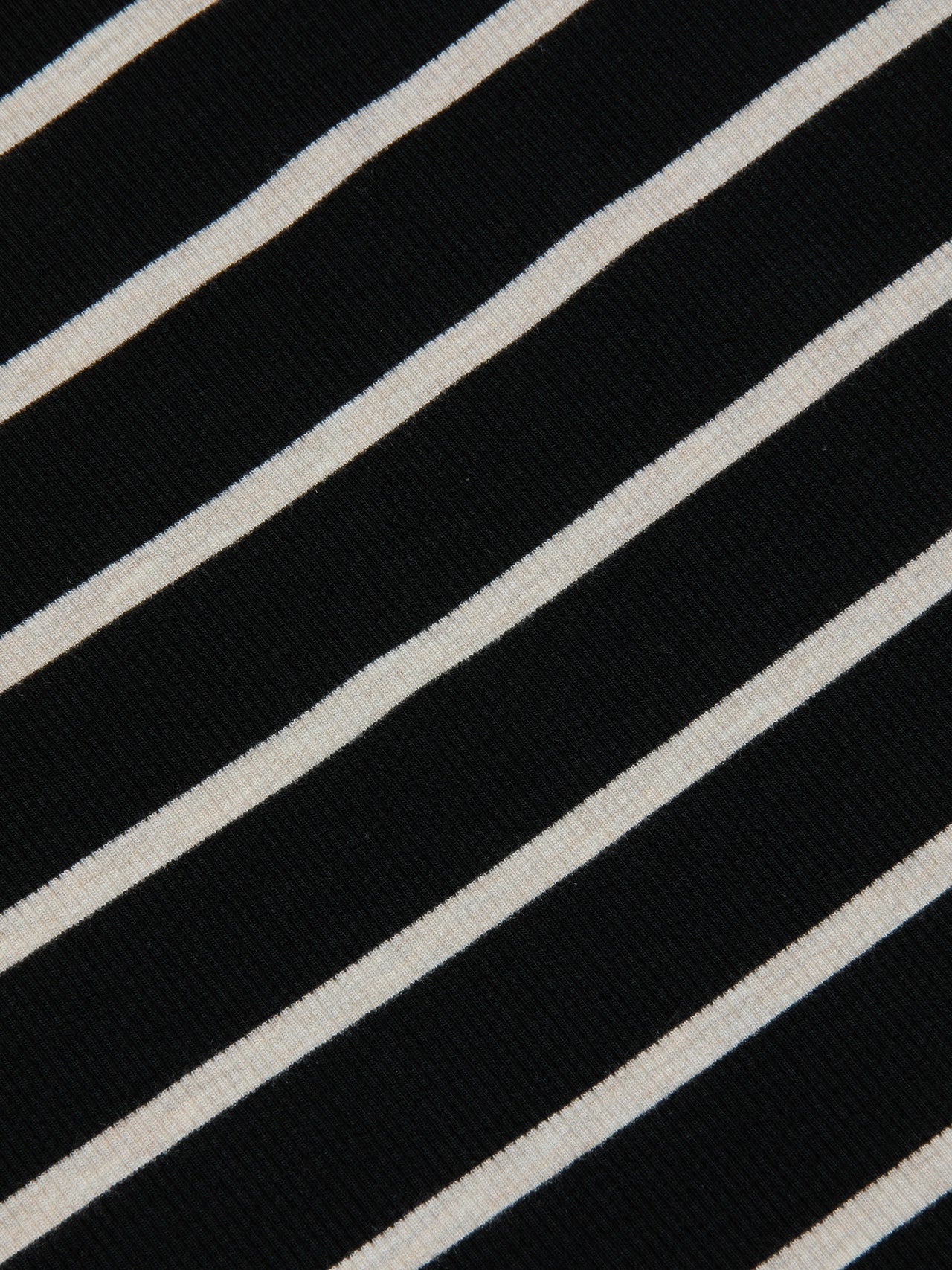 Lucille Striped Boatneck Top in Black/Oat Stripe
