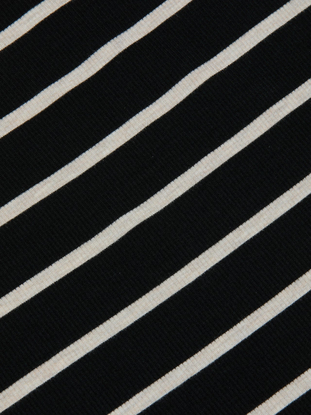 Lucille Striped Boatneck Top in Black/Oat Stripe