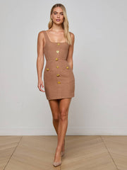 Wiley Tweed Mini Dress in Cinnamon Swirl
