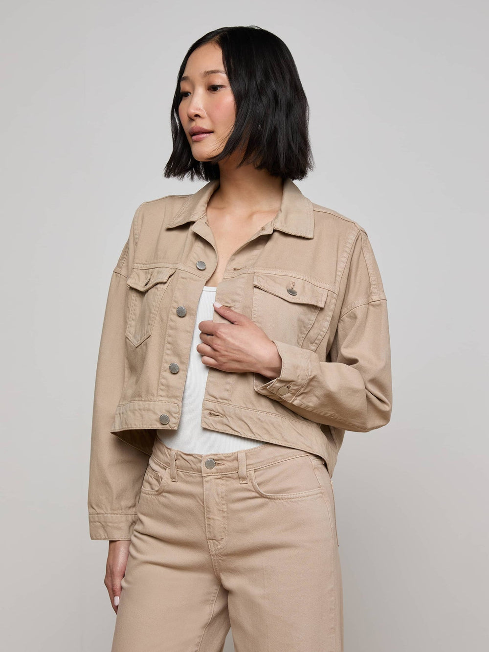 Vianney Jean Jacket in Pale Khaki