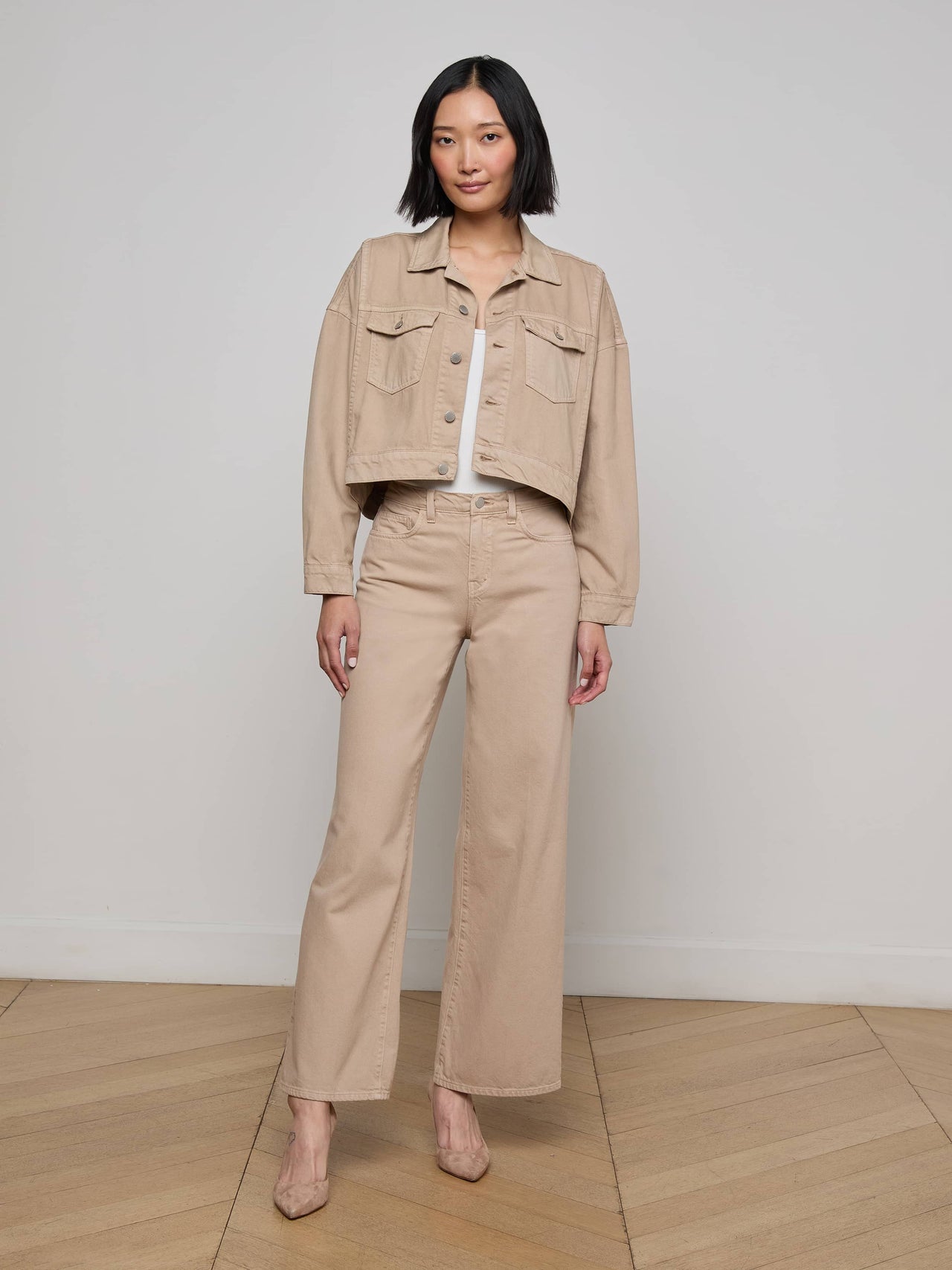 Vianney Jean Jacket in Pale Khaki