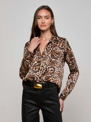 Tyler Silk Blouse in Cinnamon Sw Psly Lprd