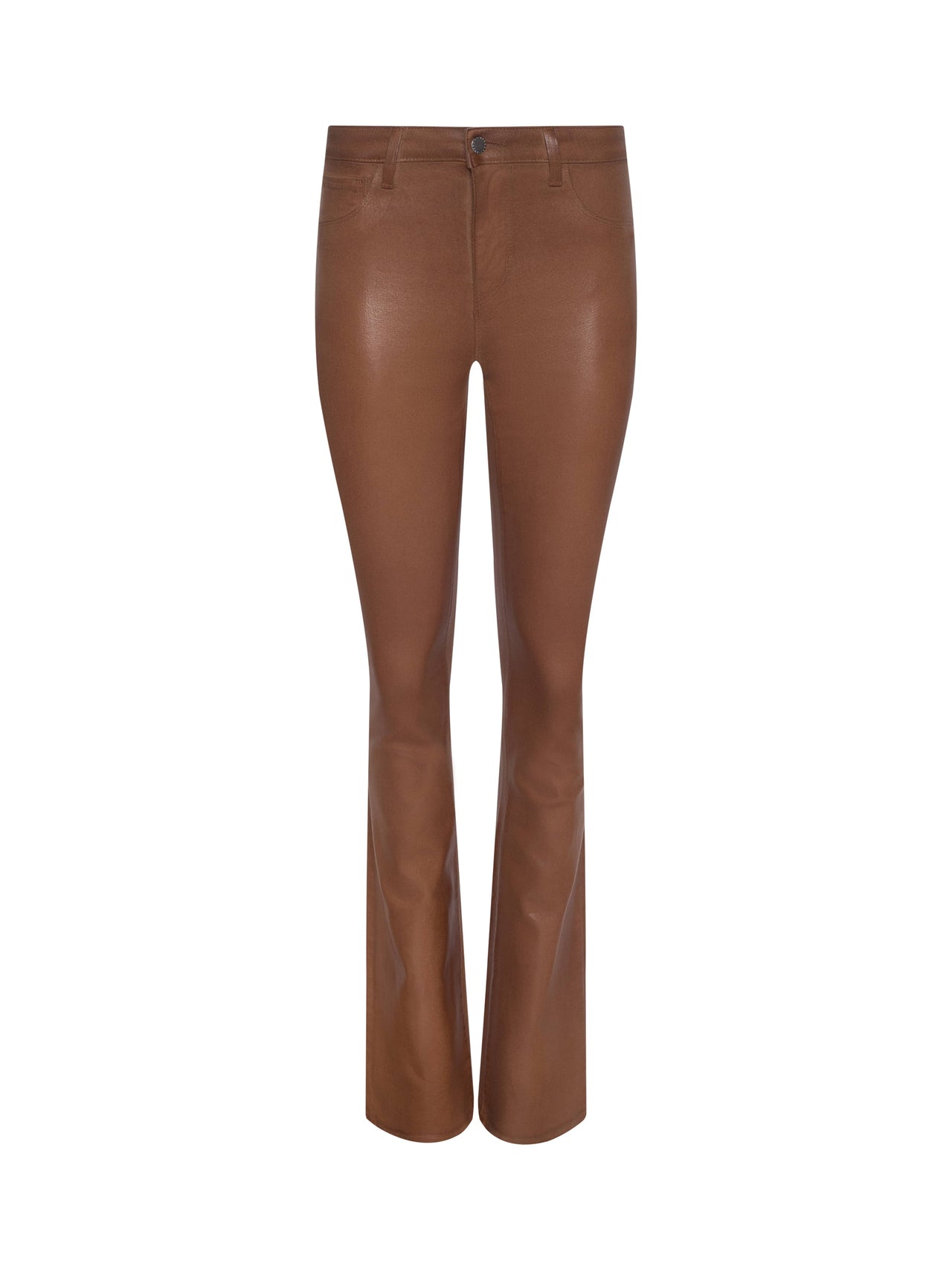Selma Coated Bootcut Jean in Cognac Coated