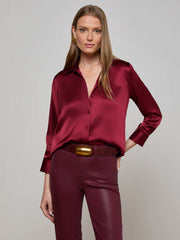 Dani Silk Blouse in Black Cherry