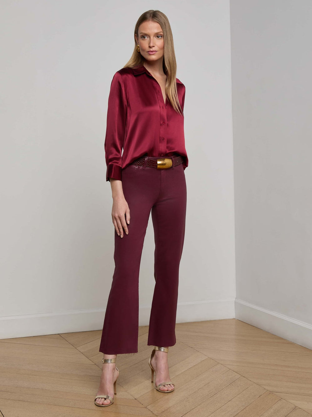 Dani Silk Blouse in Black Cherry