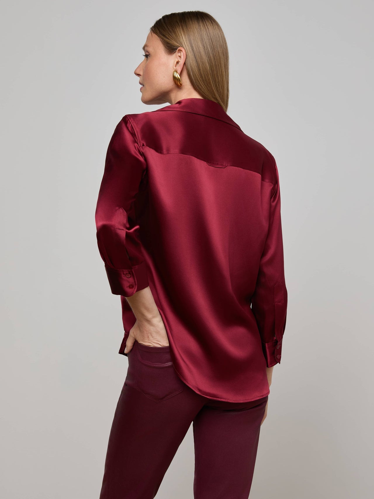 Dani Silk Blouse in Black Cherry