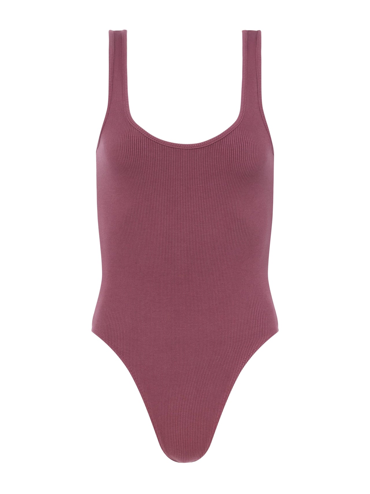 Nica Scoopneck Bodysuit in Deep Mauve