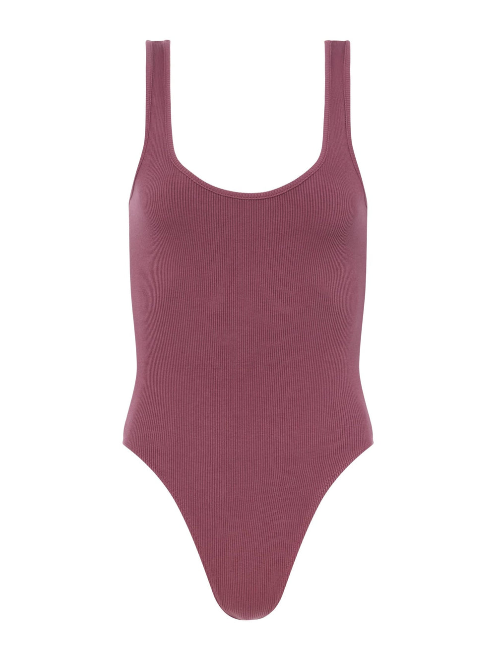 Nica Scoopneck Bodysuit in Deep Mauve