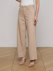 Alicent Wide-Leg Jean in Pale Khaki