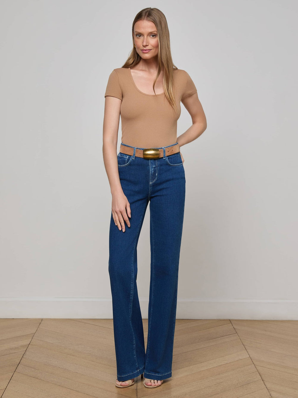 Brynlee Scoopneck Tee in Cinnamon Swirl