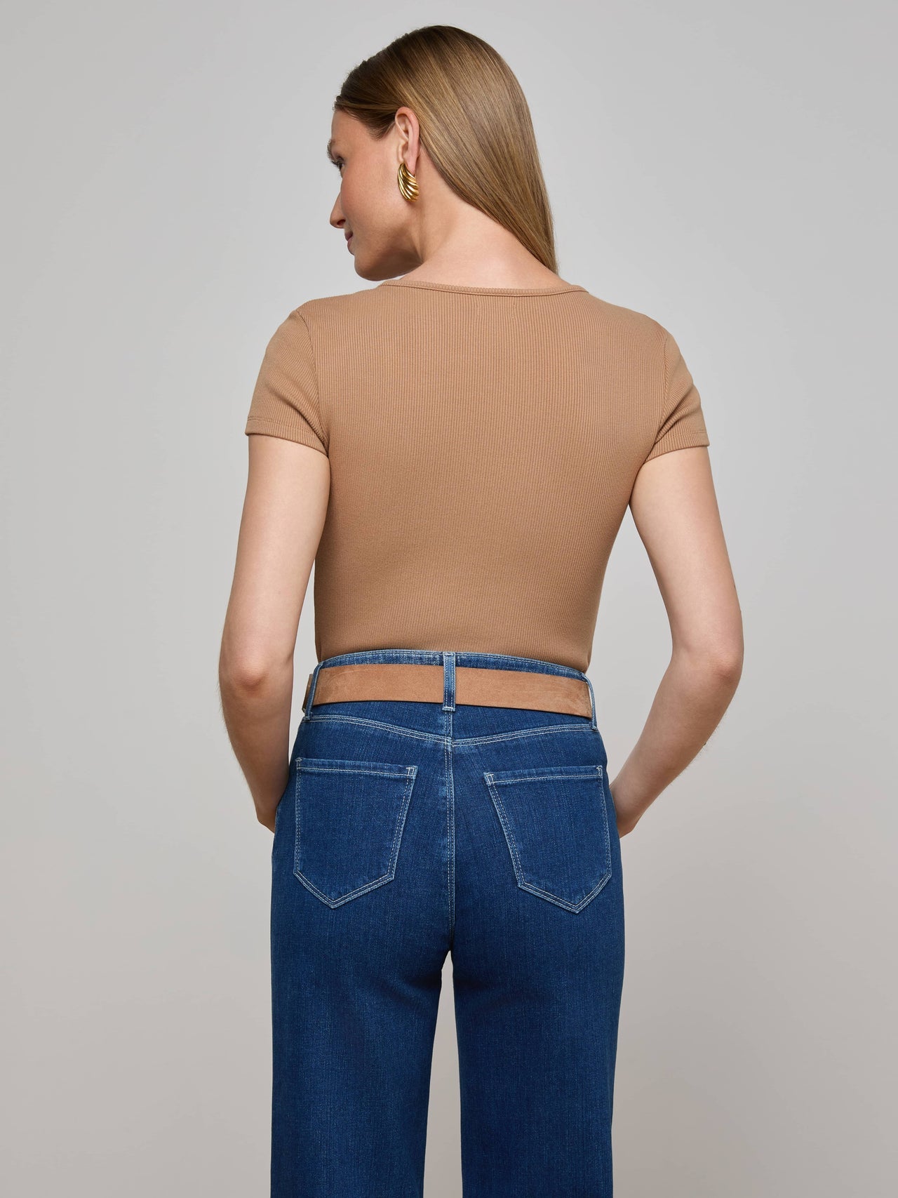 Brynlee Scoopneck Tee in Cinnamon Swirl