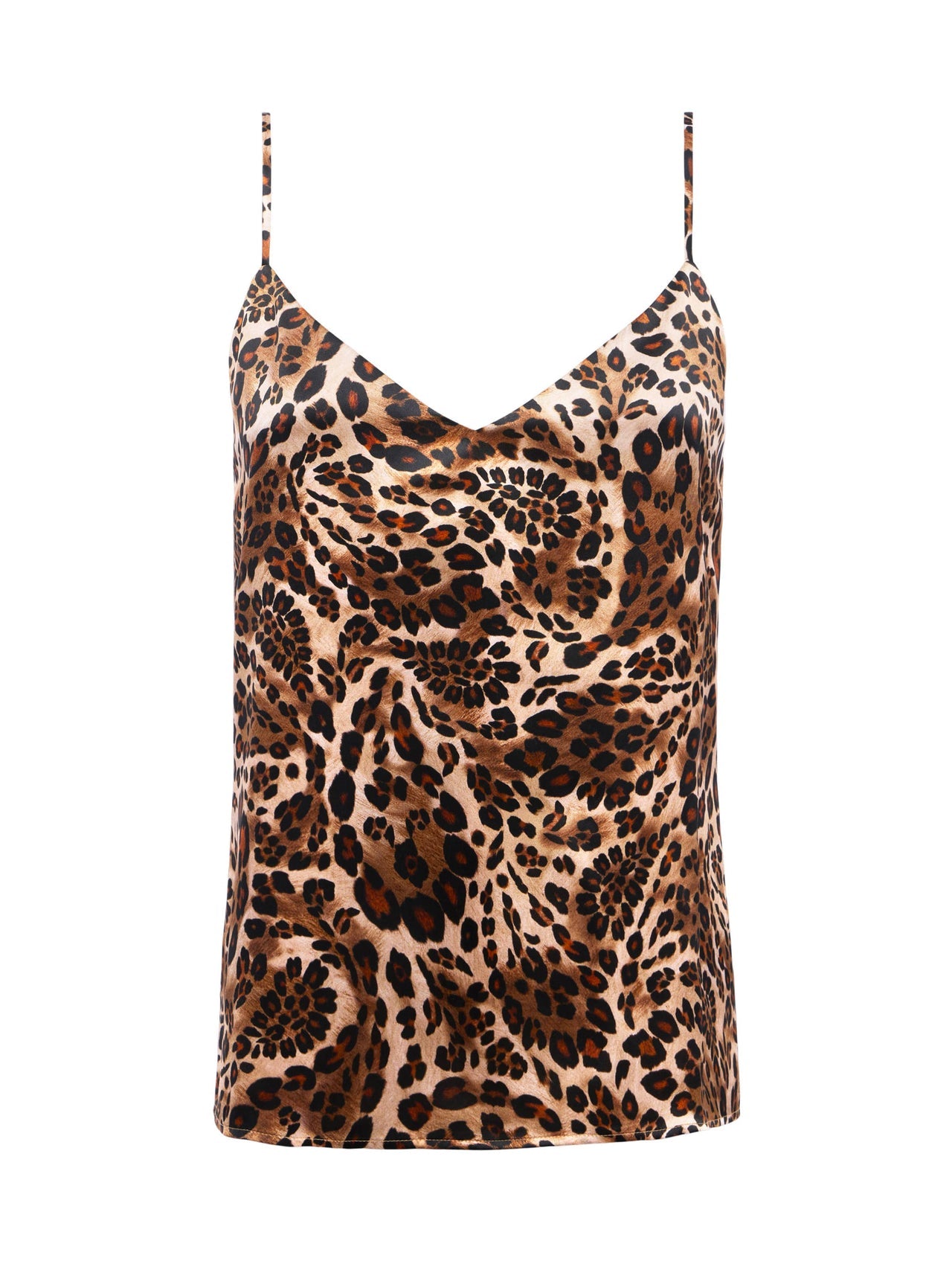 Jane Silk Camisole in Cinnamon Swirl Paisley Leopard
