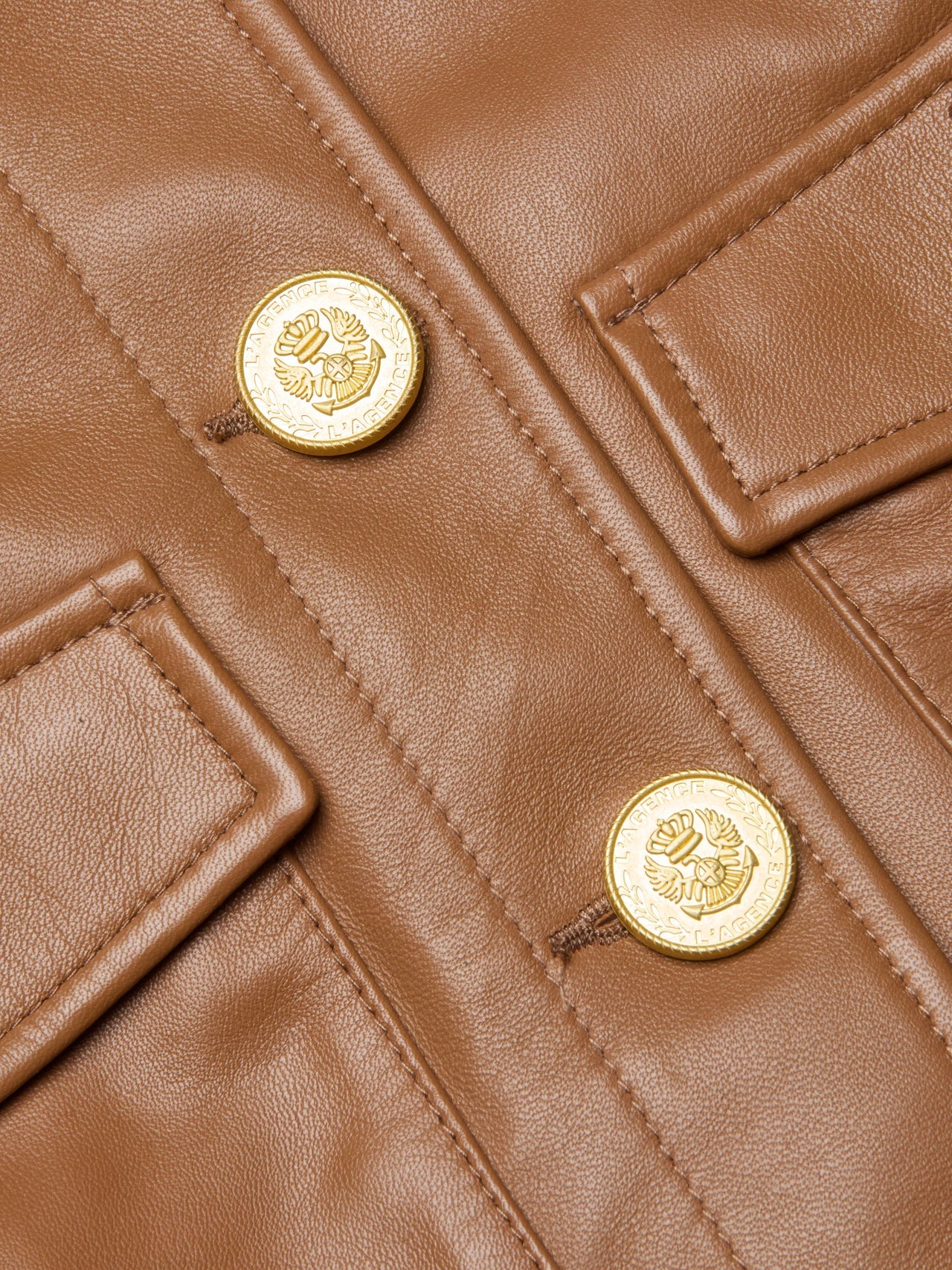 Kumi Cropped Leather Jacket in Soft Cognac