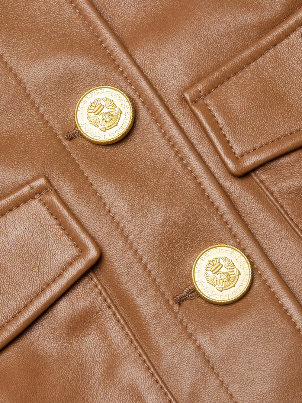 Kumi Cropped Leather Jacket in Soft Cognac