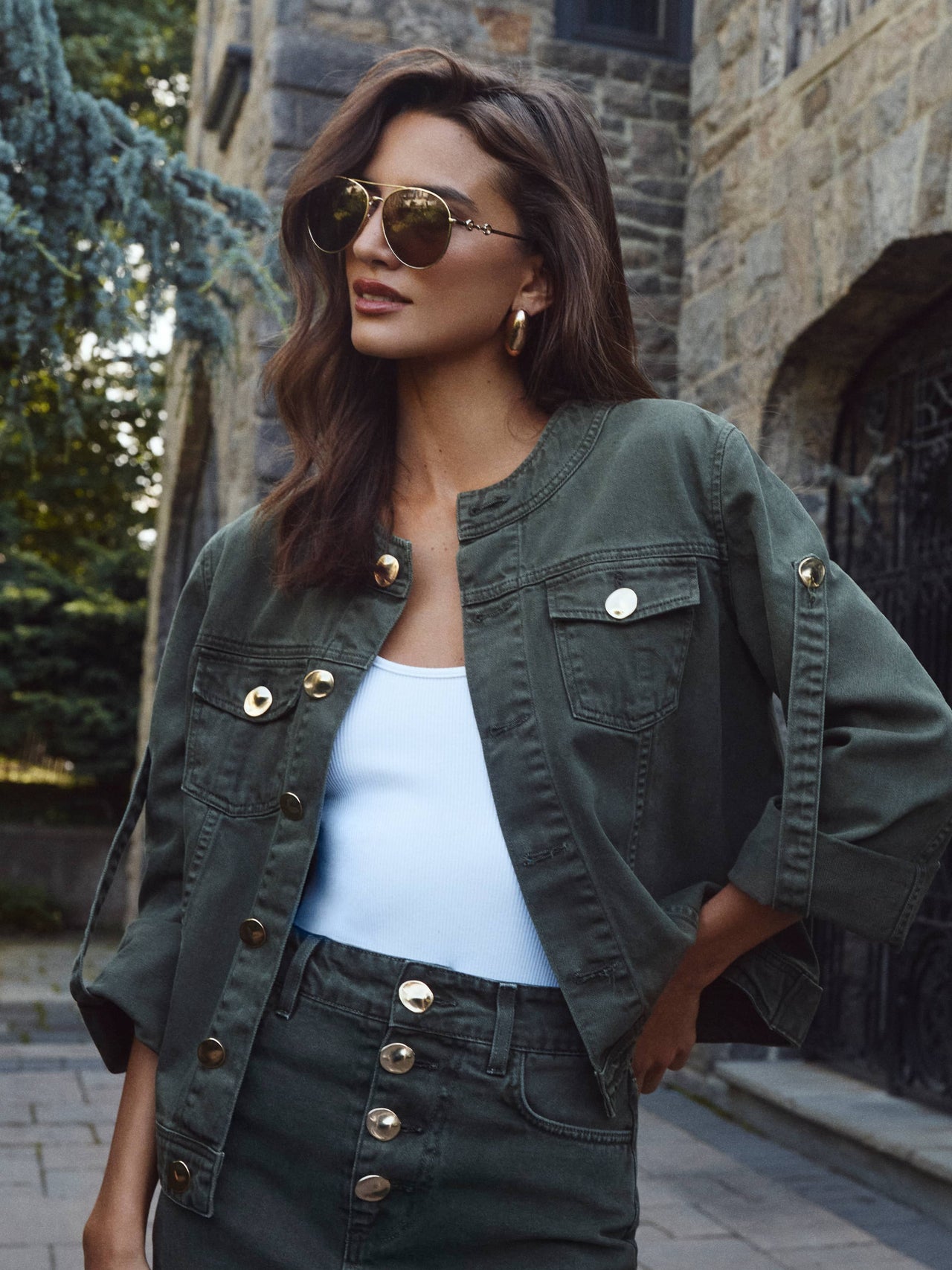 Anouk Jean Jacket in Picholine
