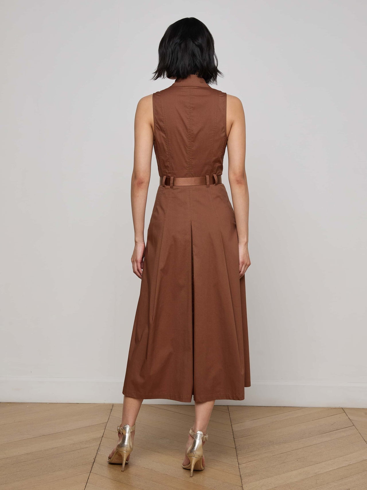 Kolton Midi Dress in Sepia Brown