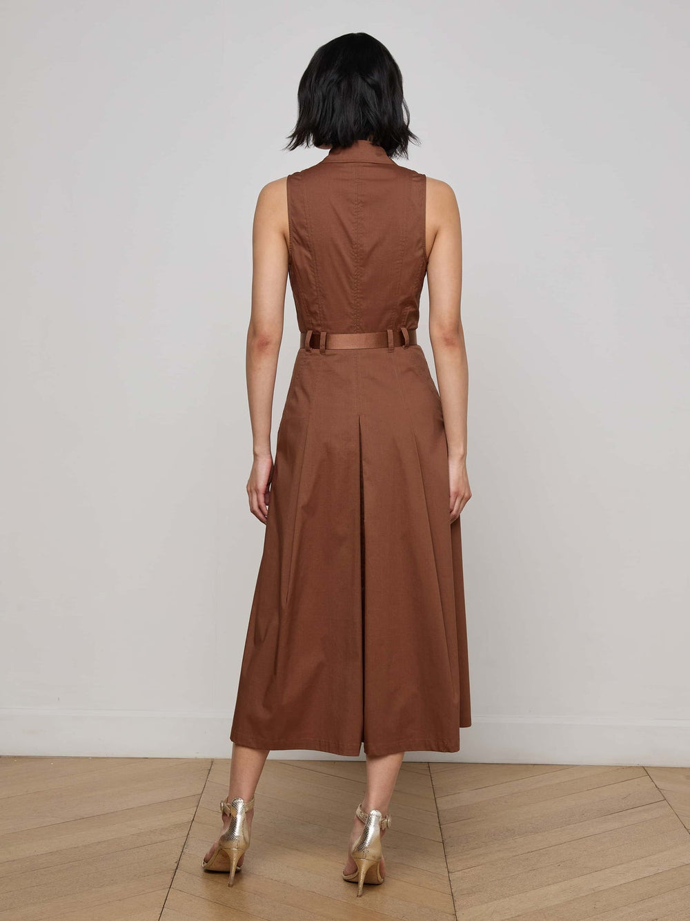 Kolton Midi Dress in Sepia Brown