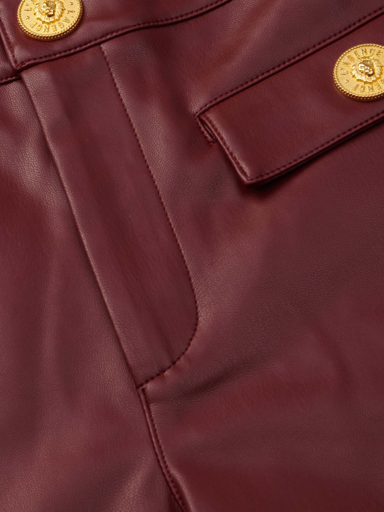 Dionne Vegan Leather Short in Black Cherry