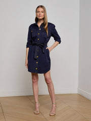 Velma Shirt Dress in Navy