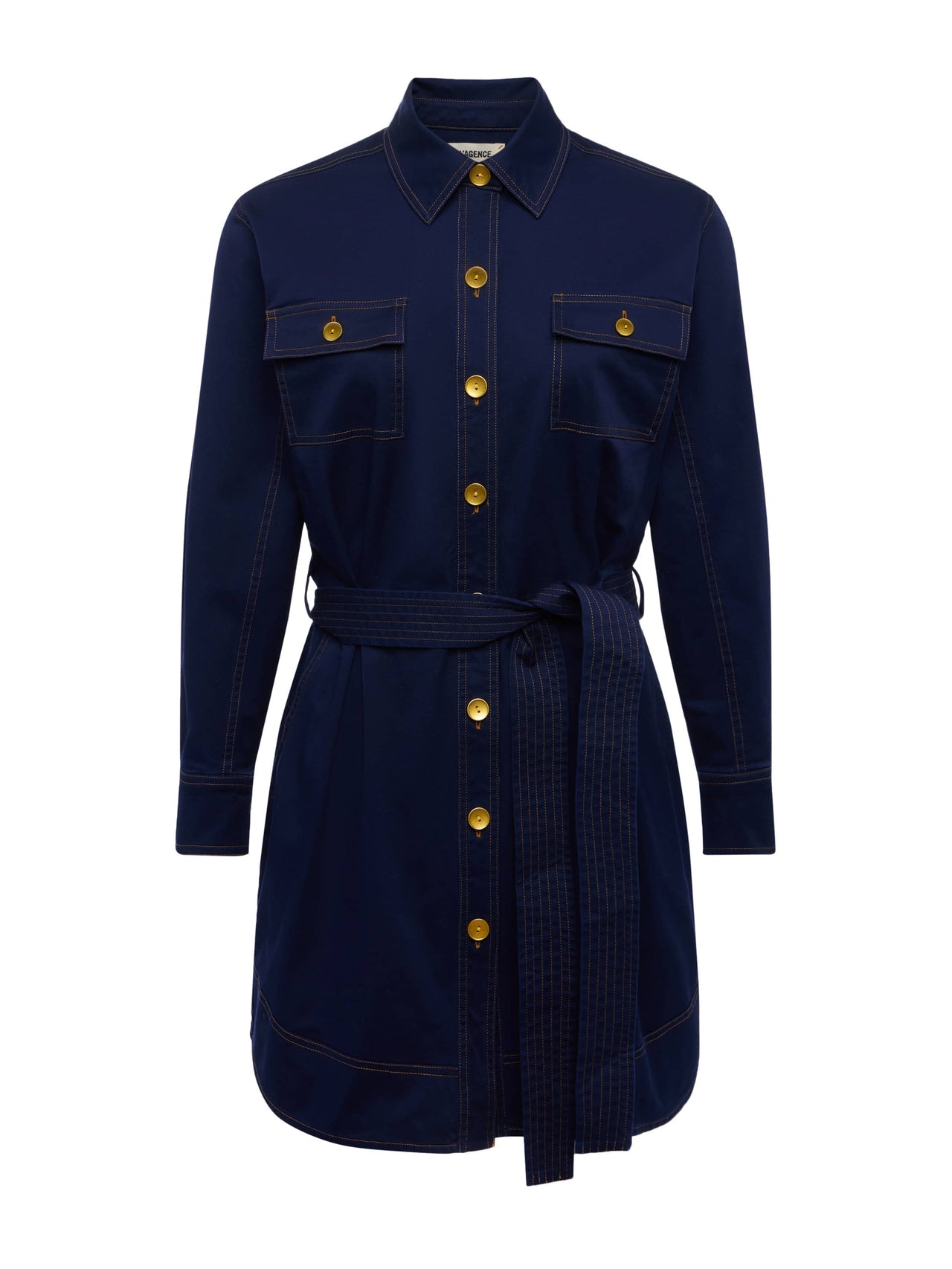 Velma Shirt Dress in Navy