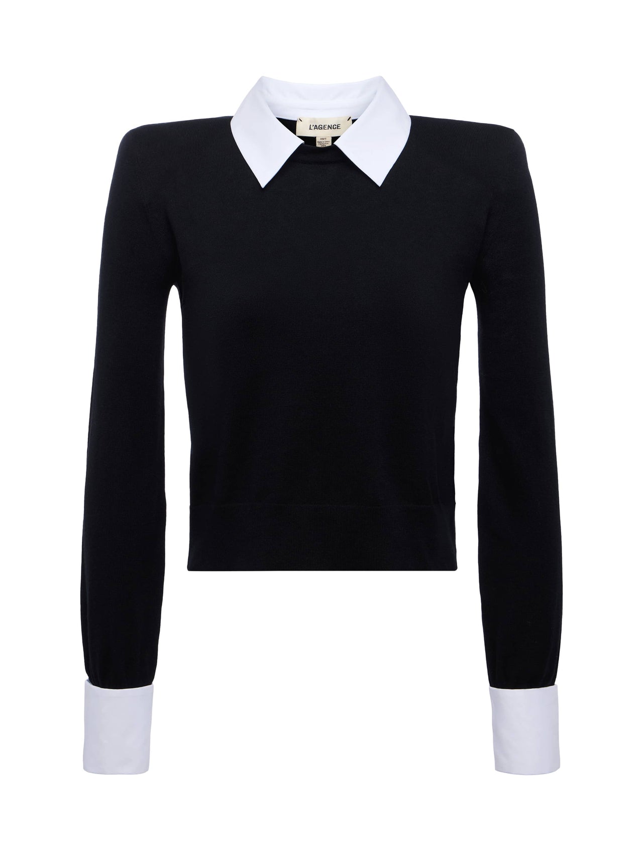 April Collared Pullover in Black/Gold Lion