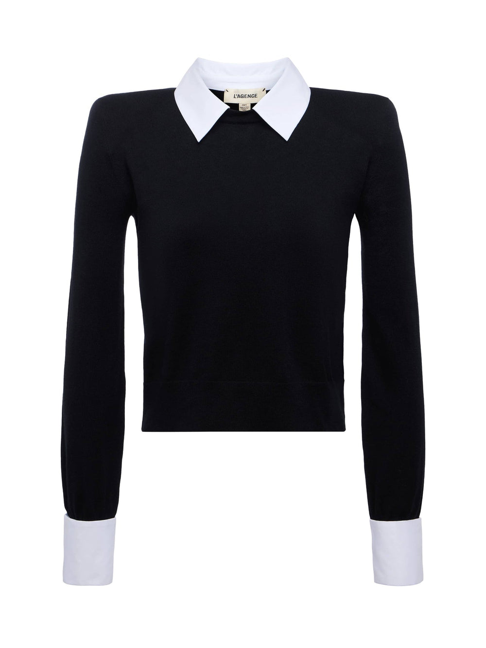 April Collared Pullover in Black/Gold Lion