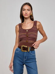 Galene Tank in Natural/Mauve Multi