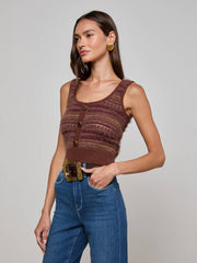 Galene Tank in Natural/Mauve Multi