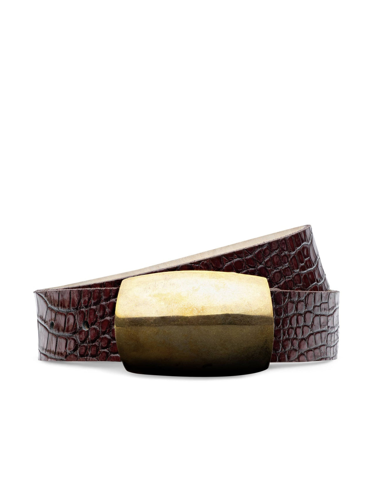 Milou Belt in Burgundy Croc Embossed