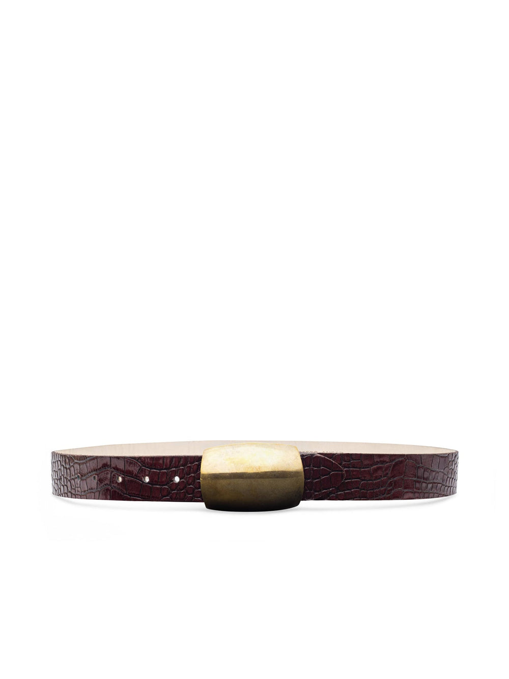 Milou Belt in Burgundy Croc Embossed