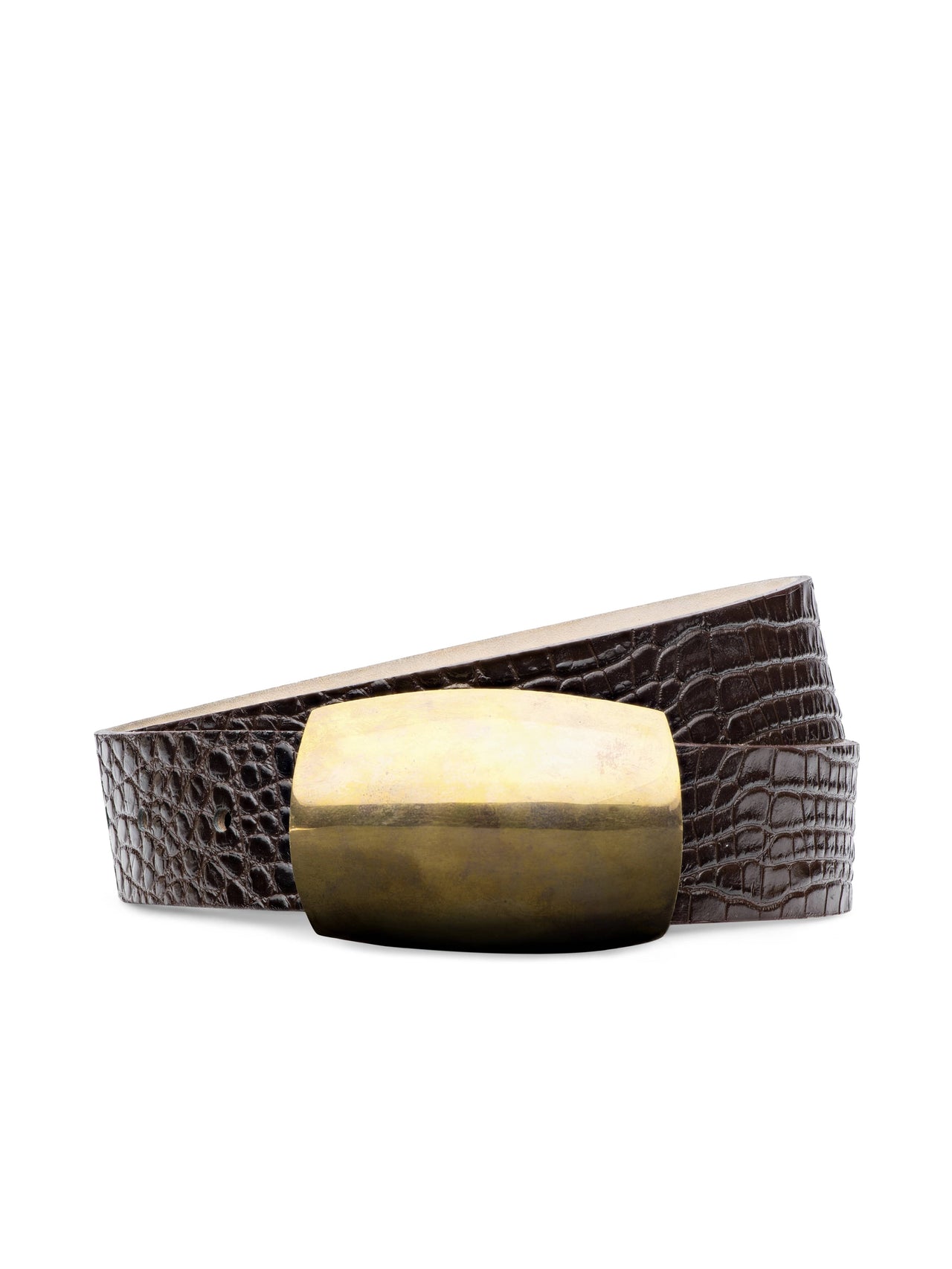 Milou Belt in Chocolate Croc Embossed